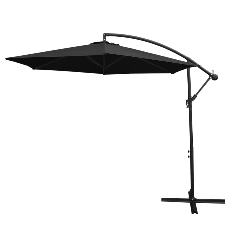 Anthracite 4 Piece Sofa Set With Black Parasol & Base