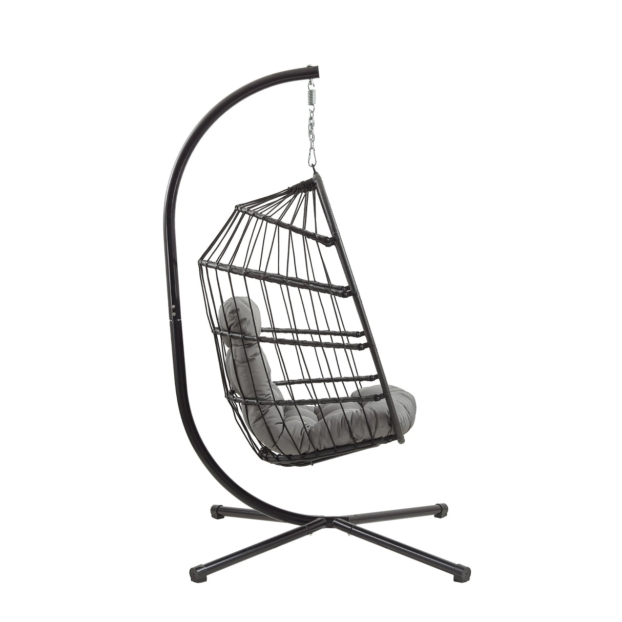 Rattan Hanging Egg Chair Black