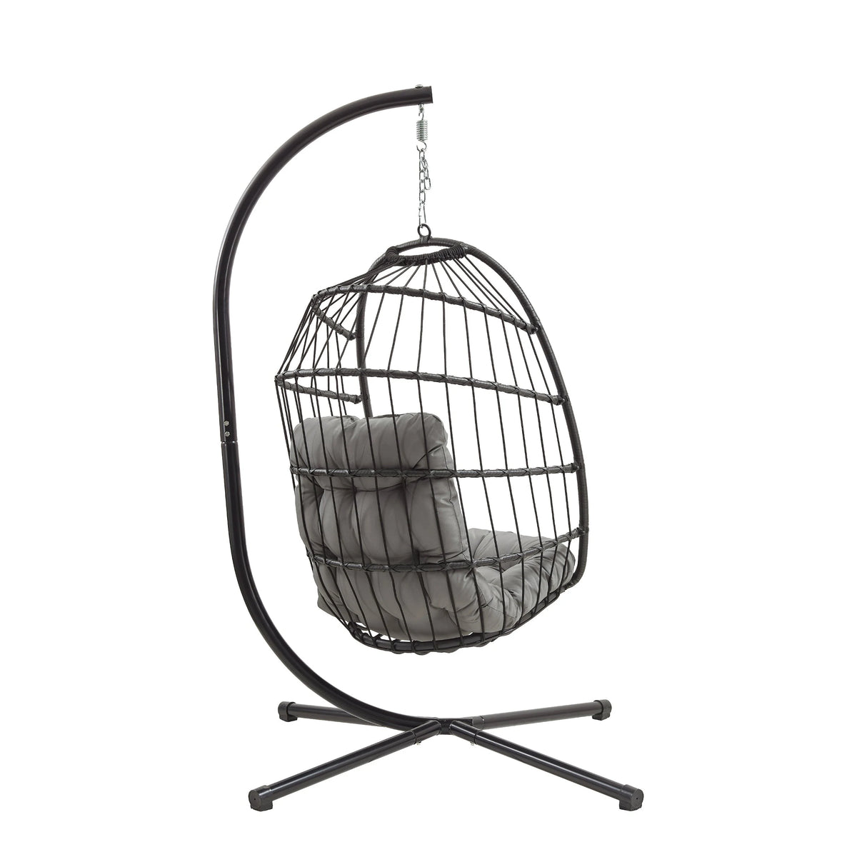 Rattan Hanging Egg Chair Black