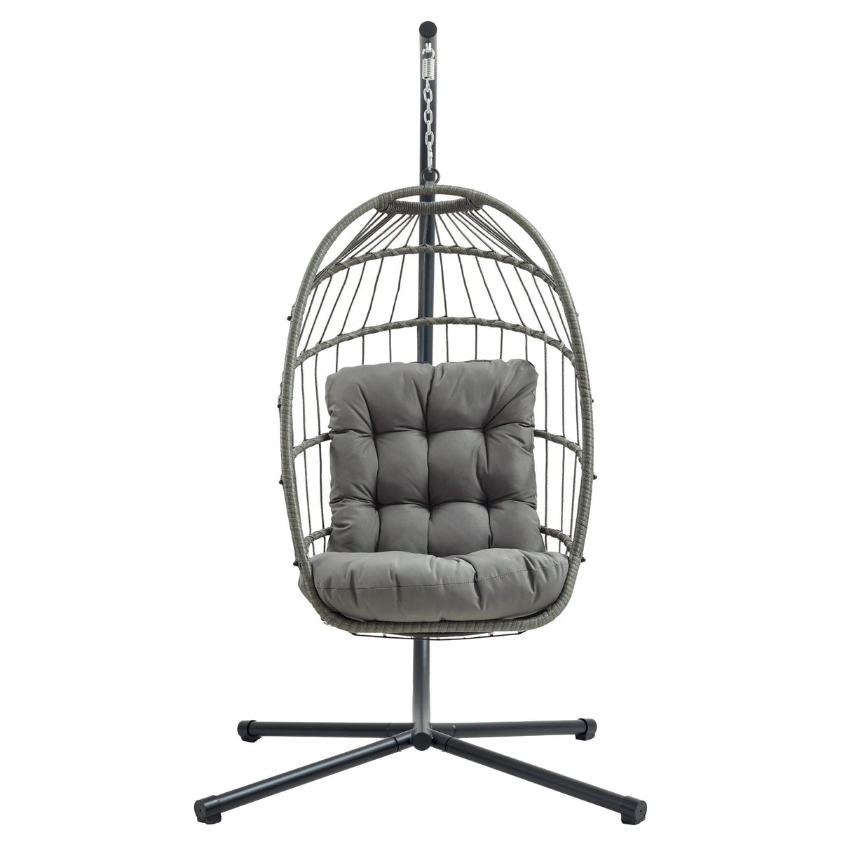 Rattan Hanging Egg Chair Grey