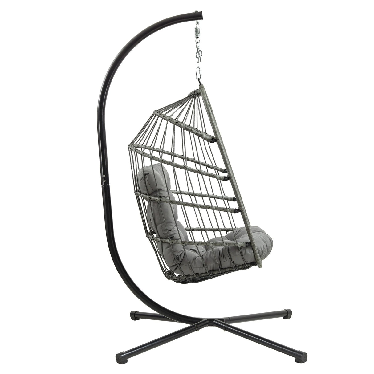Rattan Hanging Egg Chair Grey