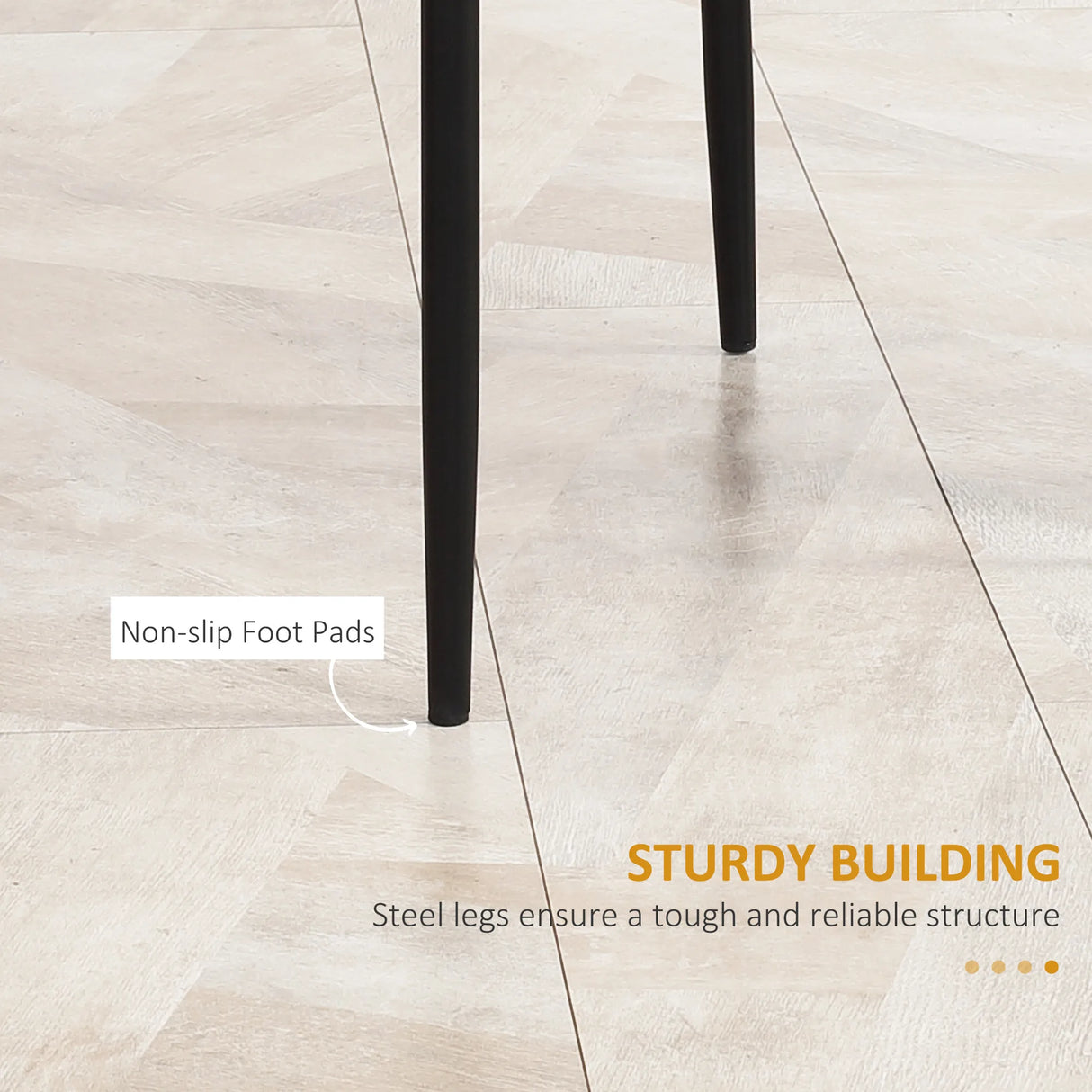 HOMCOM Set of 4 Faux Leather Dining Chairs - Black