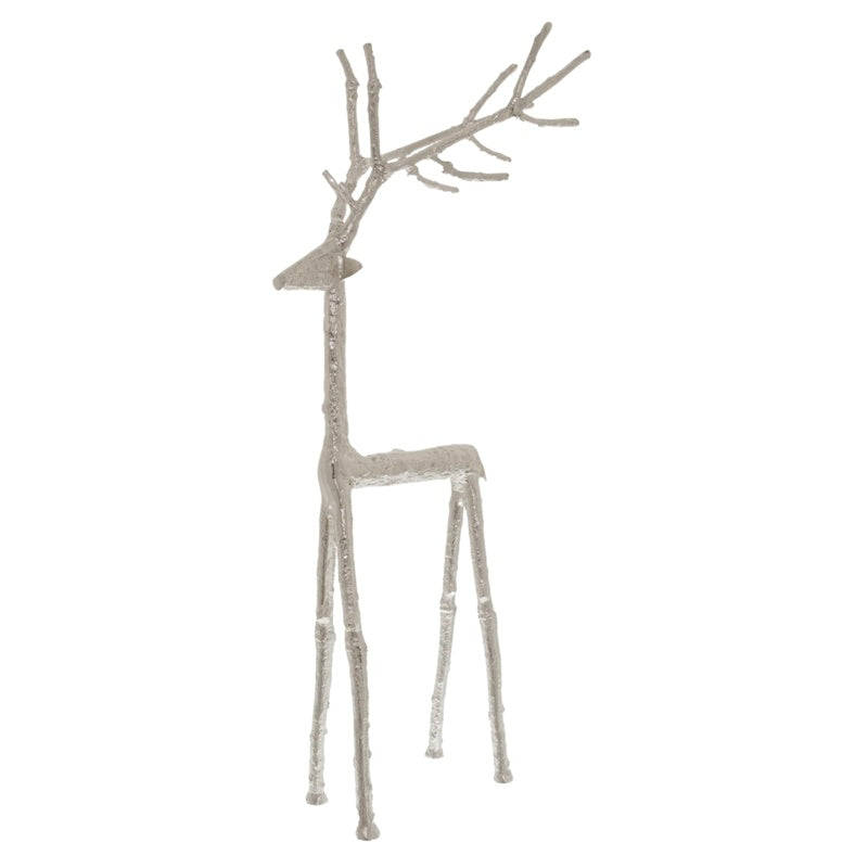 Large Silver Standing Stag Ornament