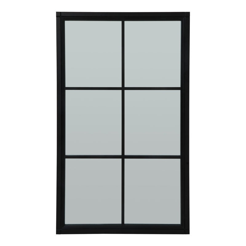 Black Wood Large Window Mirror
