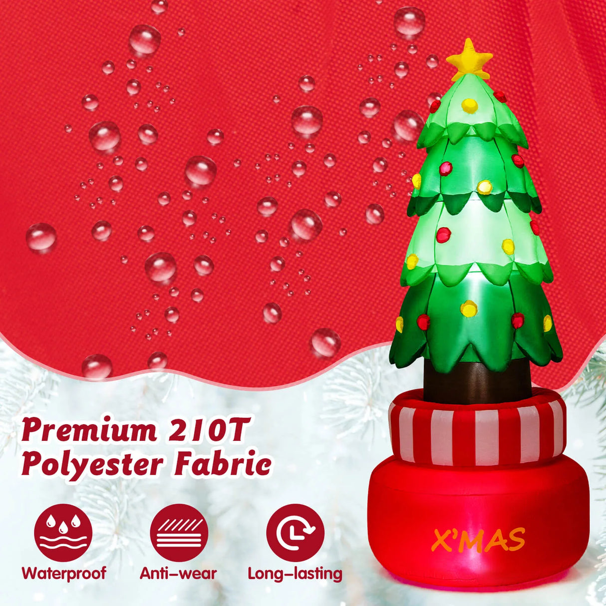 240 cm Christmas Inflatables LED Lighted Xmas Inflatable Rotating Tree