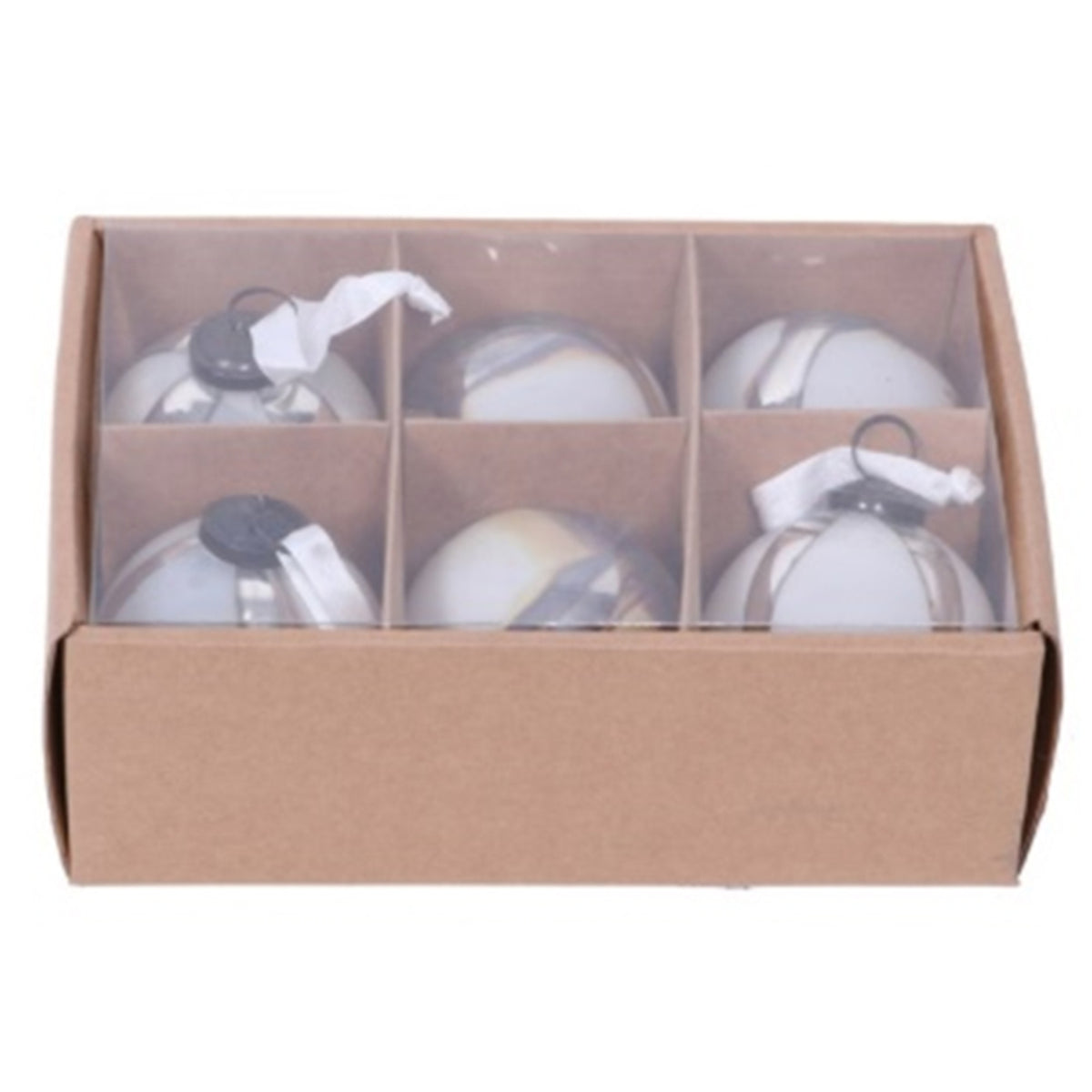 Silver Ombre Set Of 6 Baubles