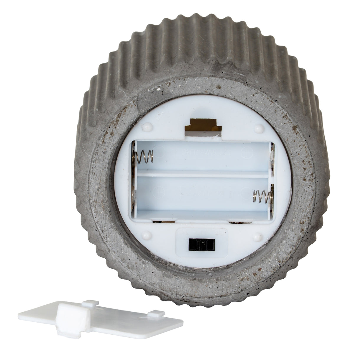 Luxe Collection Natural Glow Grey Ribbed Medium Led Candle