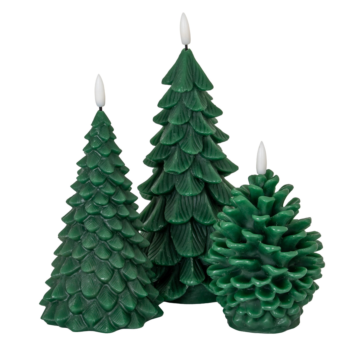 Luxe Collection Natural Glow Green Large Tree LED Wax Candle