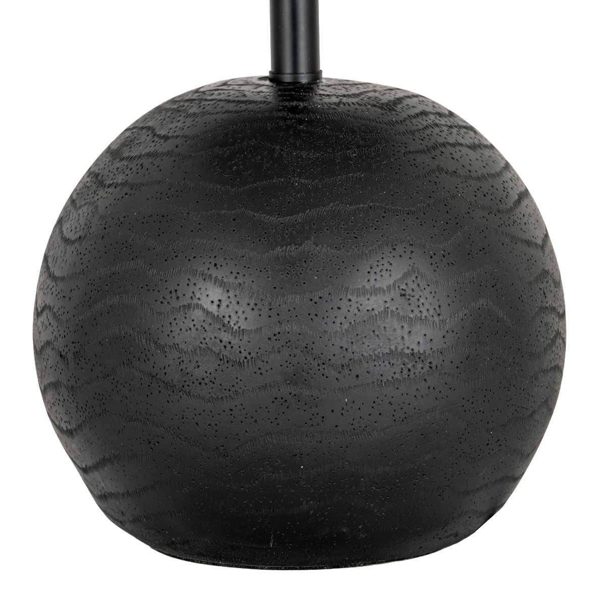 Black Cannon Table Lamp With Hessian Shade