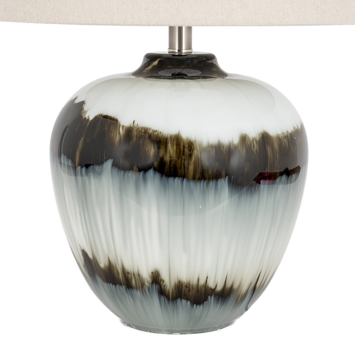 Midnight Shadows Squat Table Lamp With Linen Shade