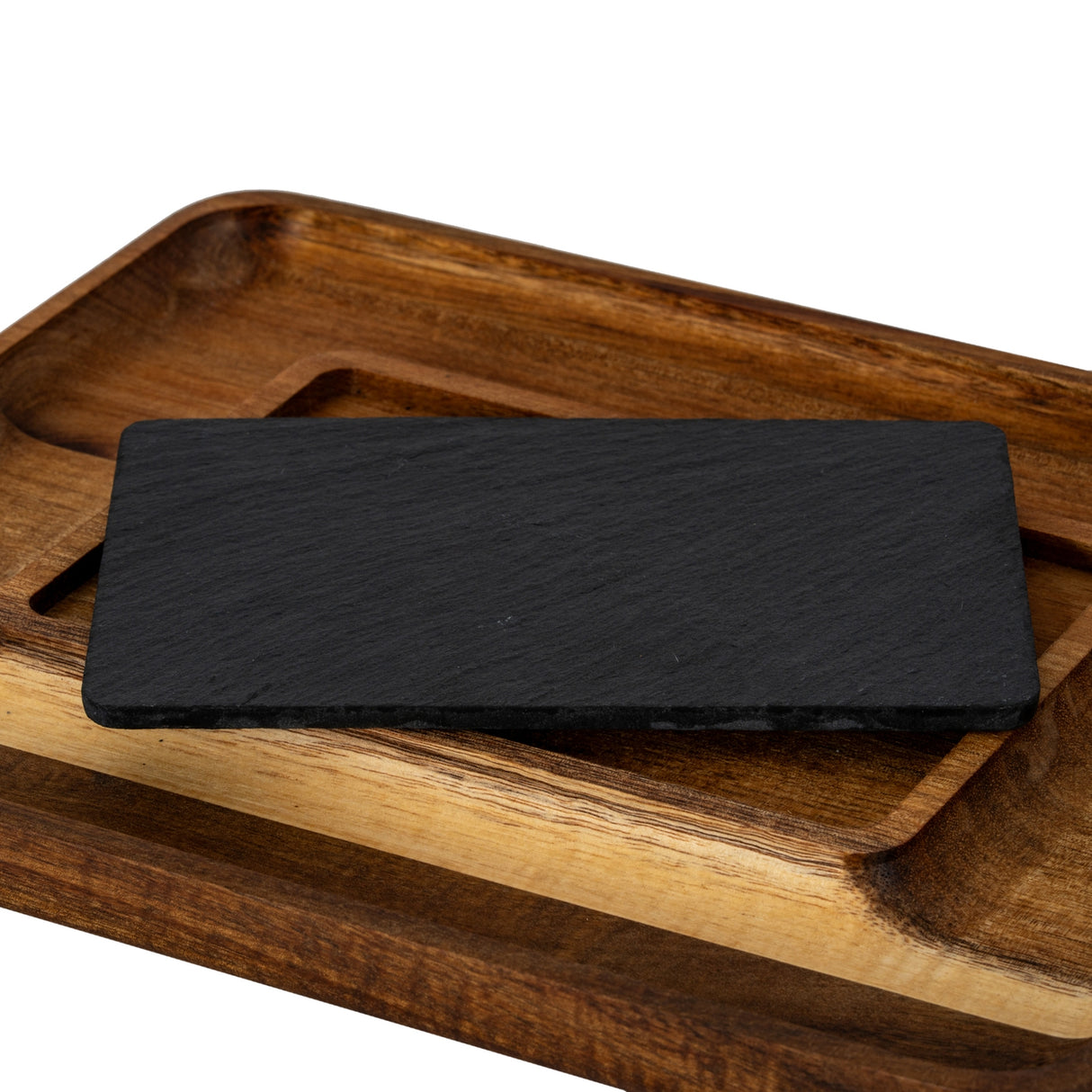Acacia Serving Tray with Slate