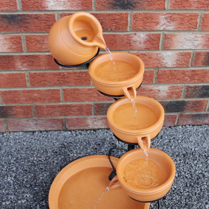 Terracotta 4 Tier Spilling Bowls Water Feature