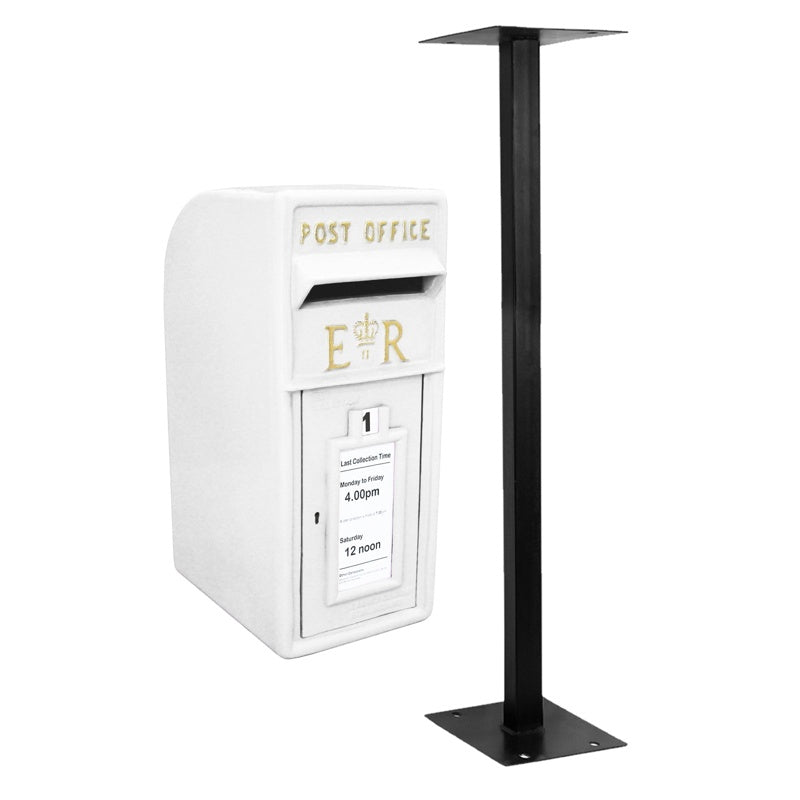 White Royal Mail Post Box with Stand