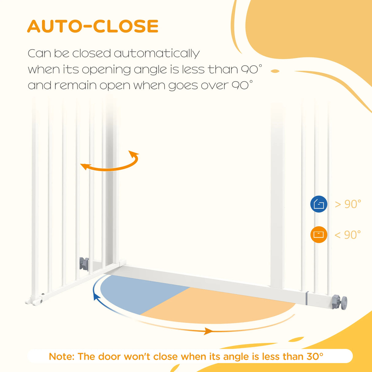 PawHut Adjustable Safety Gate w/ One Extensions, Four Adjustable Screws, White