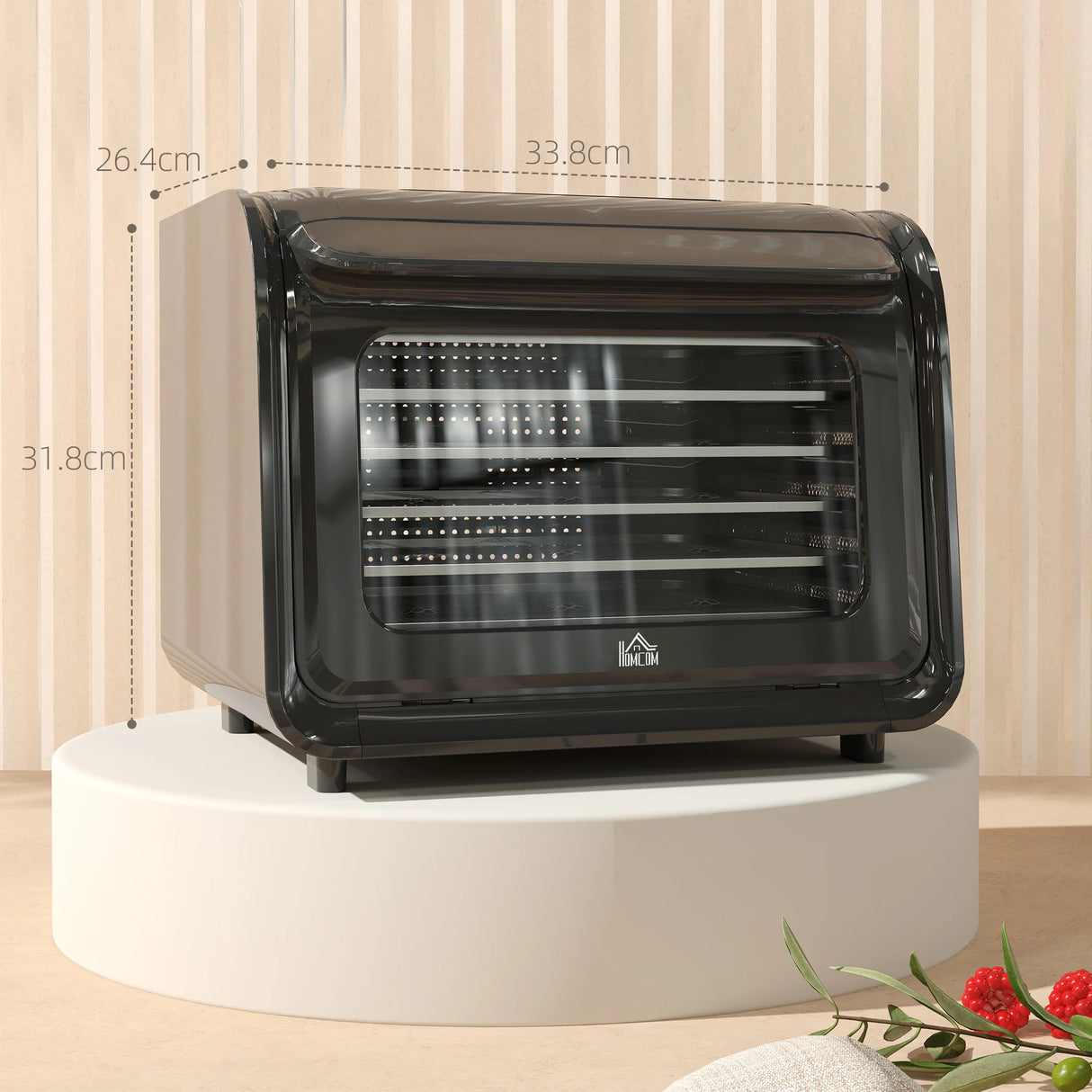 HOMCOM 35-70C Six-Tray Food Dehydrator - Black