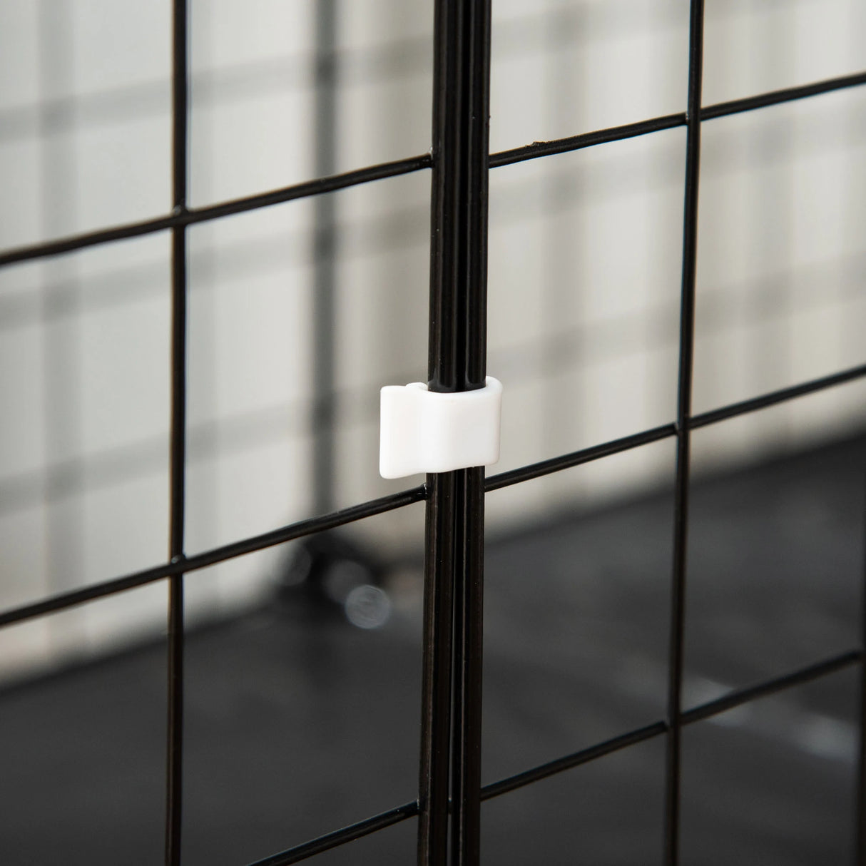 PawHut Pet Playpen w/ Door Customisable Fence for Guinea Pigs Chinchillas Hedgehogs - Black