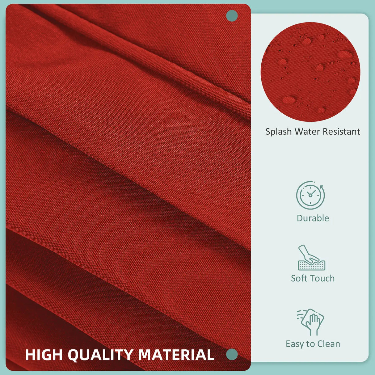 Outsunny Set of 14 Outdoor Cushion Covers - Red