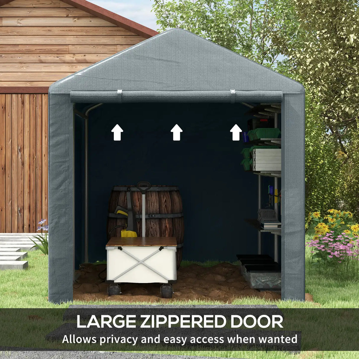 Outsunny 2.2 x 1.6 m Outdoor Storage Tent, with Accessories - Dark Grey