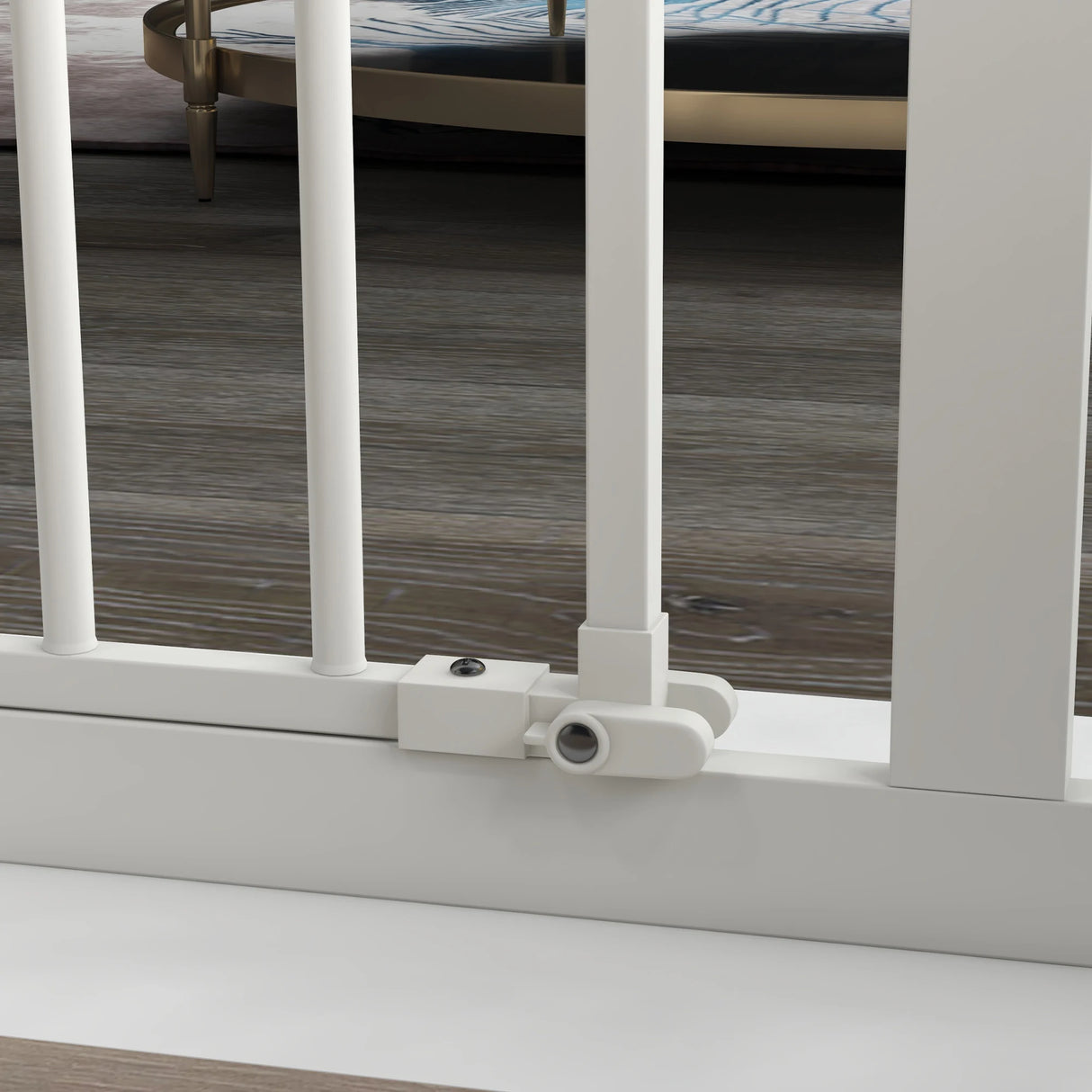PawHut Adjustable Safety Gate w/ One Extensions, Four Adjustable Screws, White