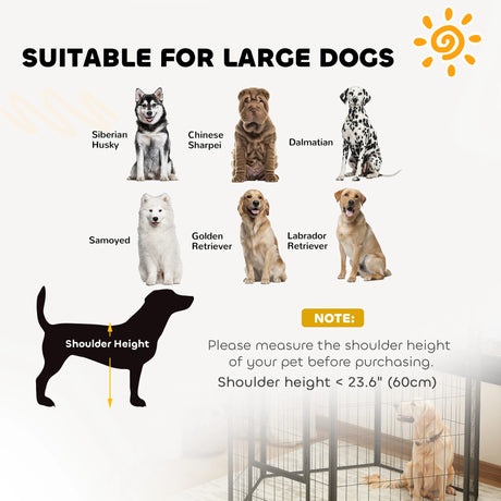 PawHut Six-Panel Dog Playpen with Door, for Large Dogs, Indoors, Outdoors, 100cm Tall, Black