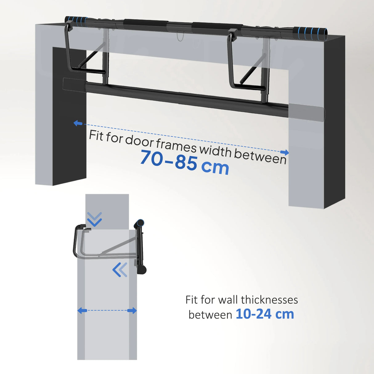 SPORTNOW Pull-Up Bar, No-Drilling Chin-Up Bar, Push-Up Stand with Resistance Bands, Padded Handles for Home Gym Exercise