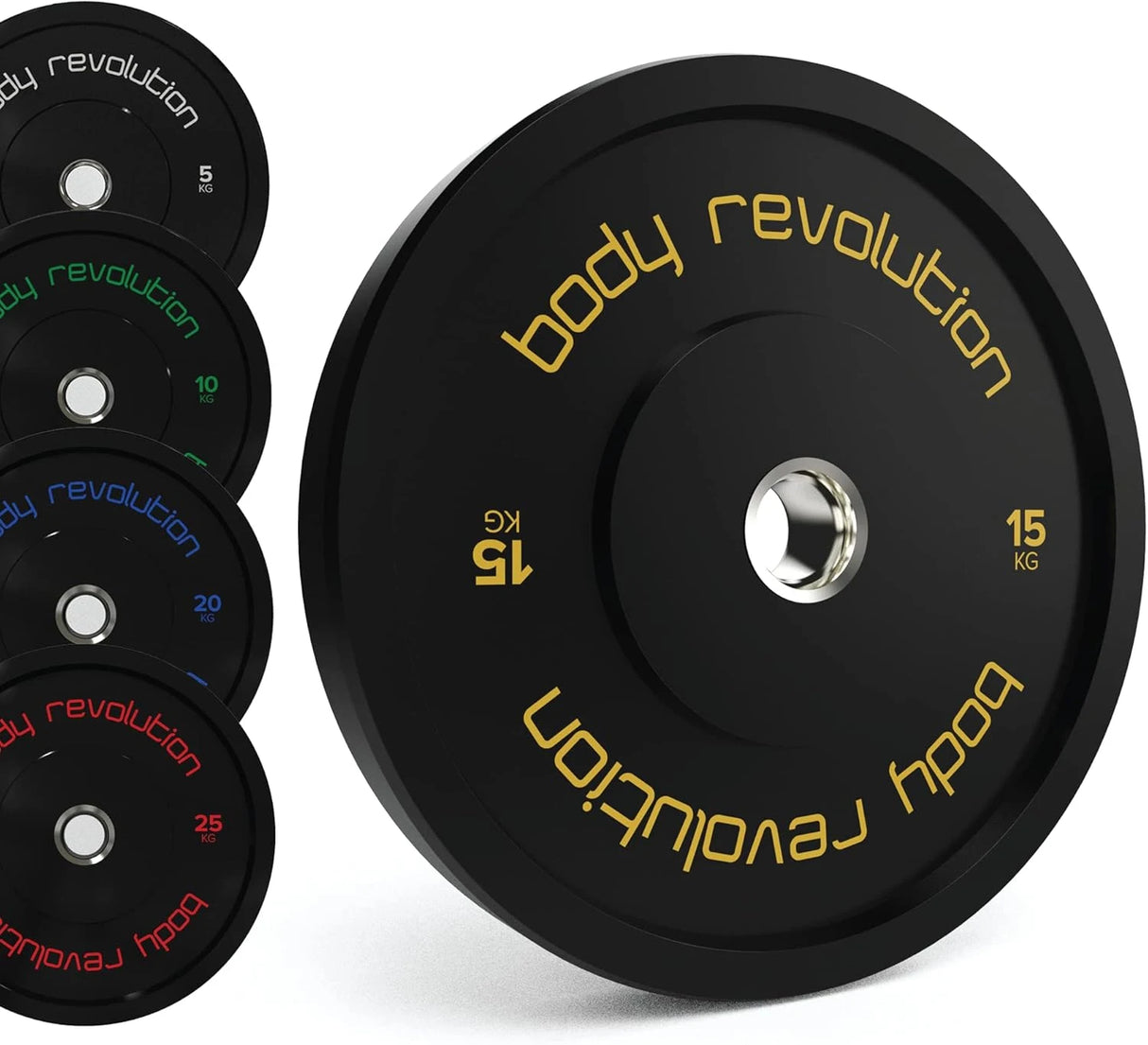 Body Revolution Olympic Bumper Plates Black 15 kg Pair