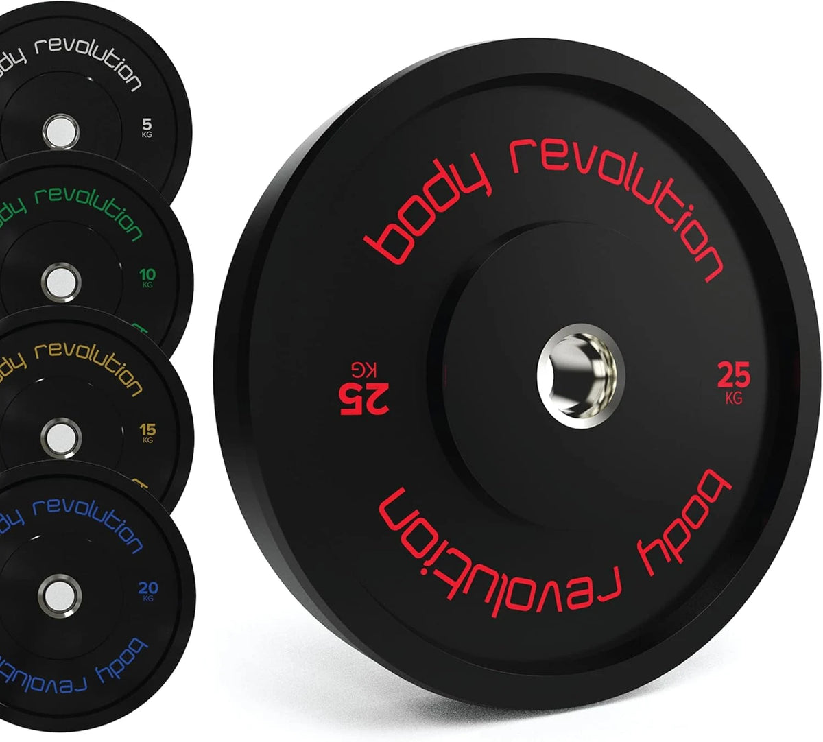 Body Revolution Olympic Bumper Plates Black 25 kg Pair