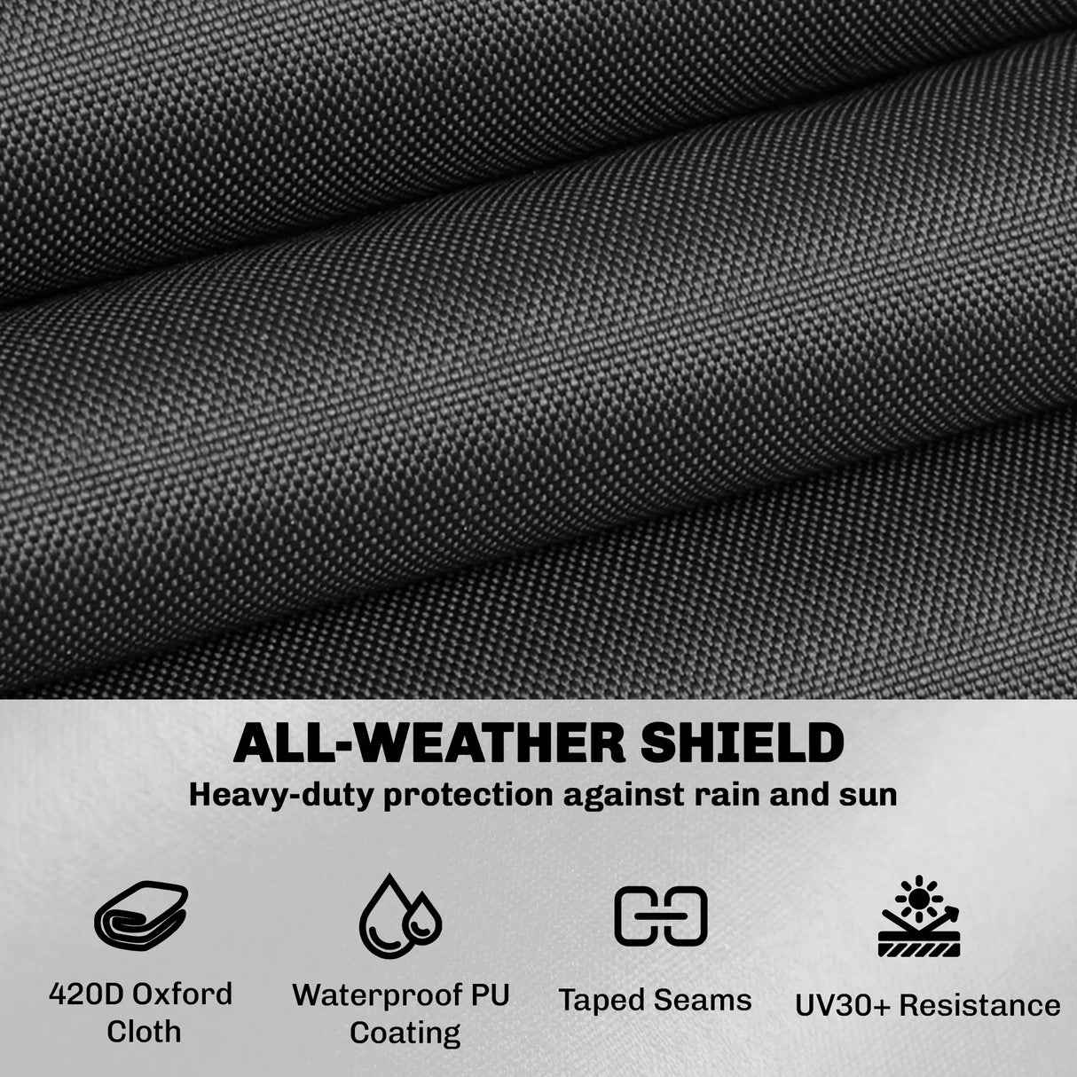 Outsunny Garden Furniture Cover, Waterproof Patio Furniture Cover with Air Vent, 420D Oxford Fabric, 125 x 125 x 74 cm, Black