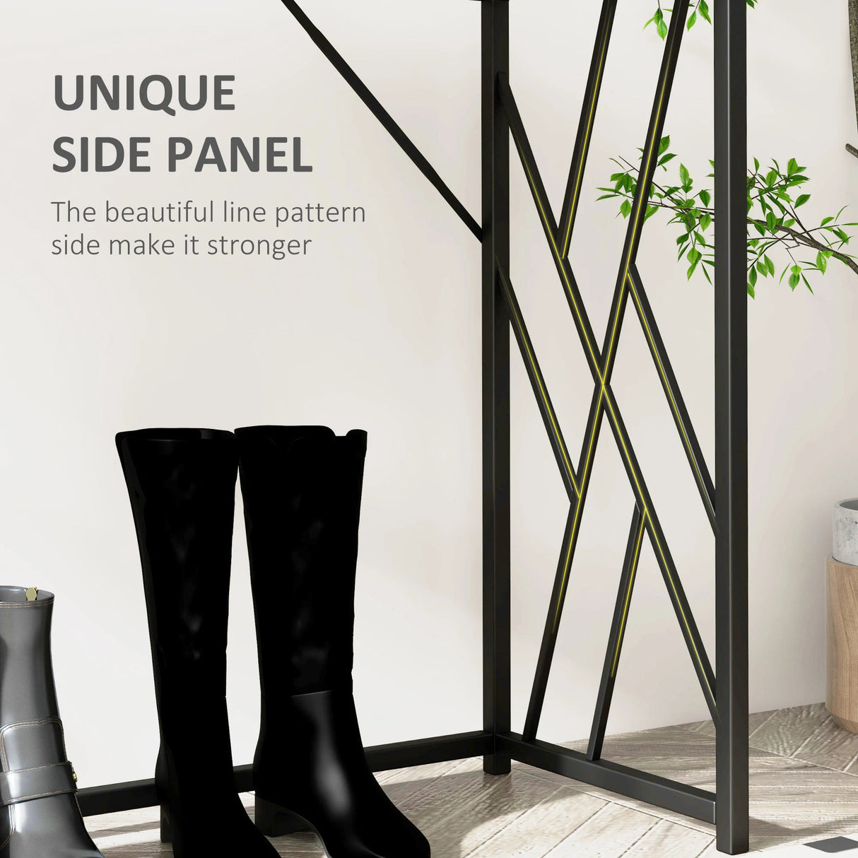 HOMCOM Console Table, Industrial Sofa Table with Metal Frame for Living Room, Hallway, 120 cm, Grey