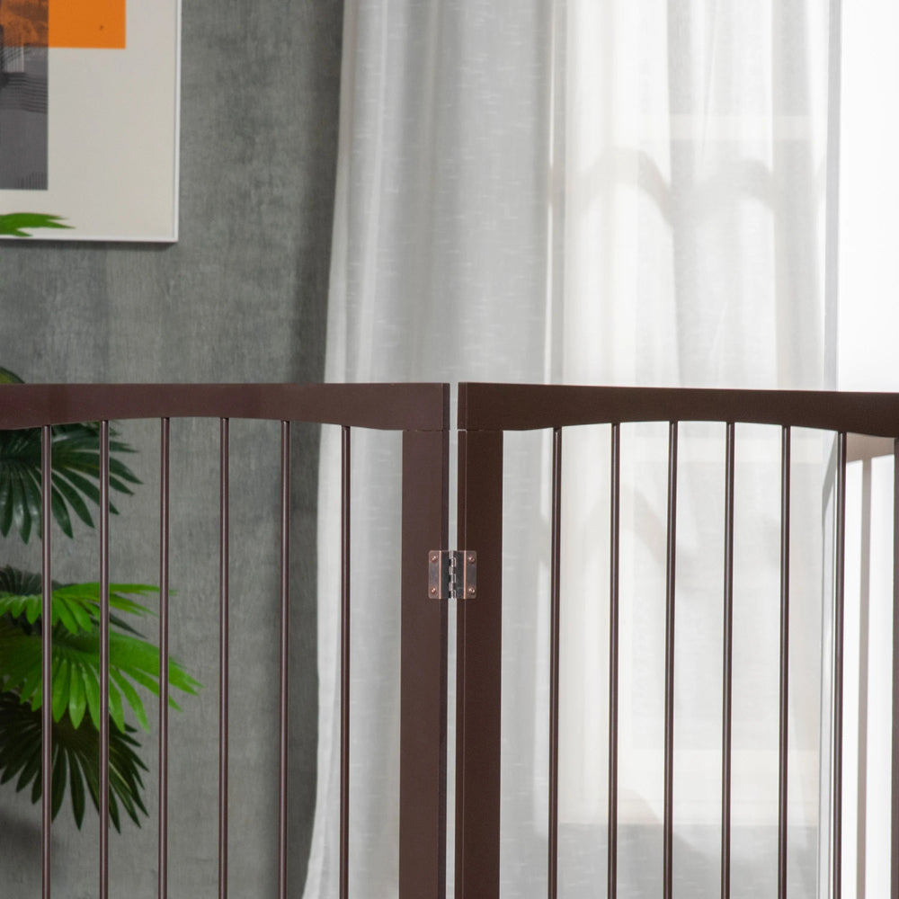 PawHut 3 Panel Stair Gate Foldable Dog Door Gate Indoor Free Standing Safety Gate Pet Barrier 76cm Height