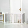 PawHut Freestanding Folding Pet Gate 4 Panels Dog Puppy Barrier with Support Feet