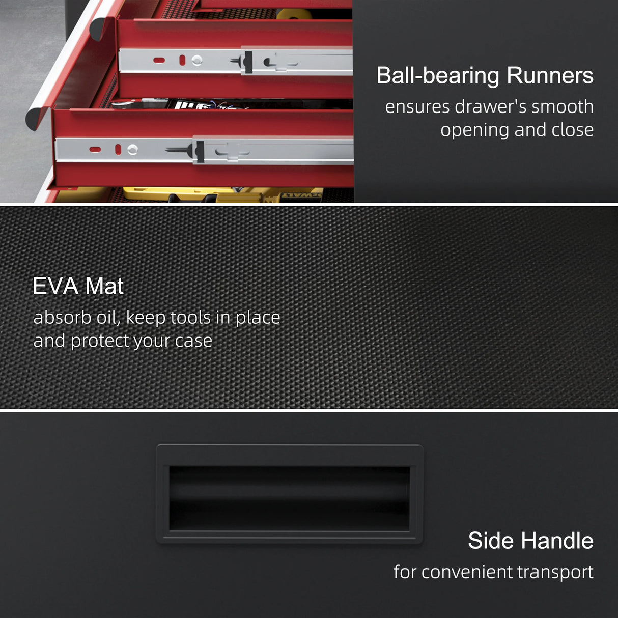 HOMCOM Two-Part Tool Storage Chest on Wheels - Black/Red