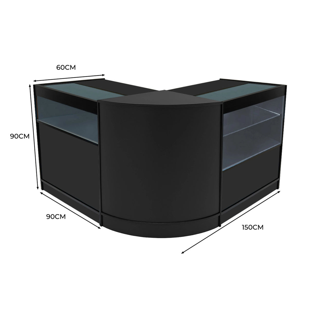 Adonis LED Shop Counter Set B900, C900 & CM60 - Black