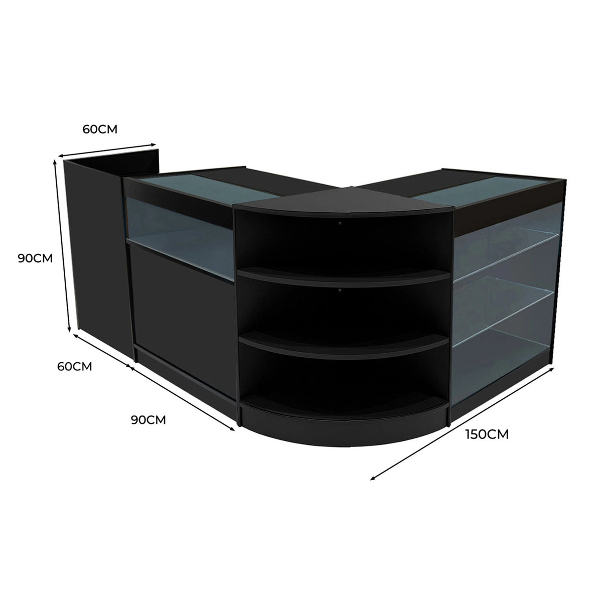 Hyperion LED Shop Counter Set K900, B900, TB60 & LM60 - Black