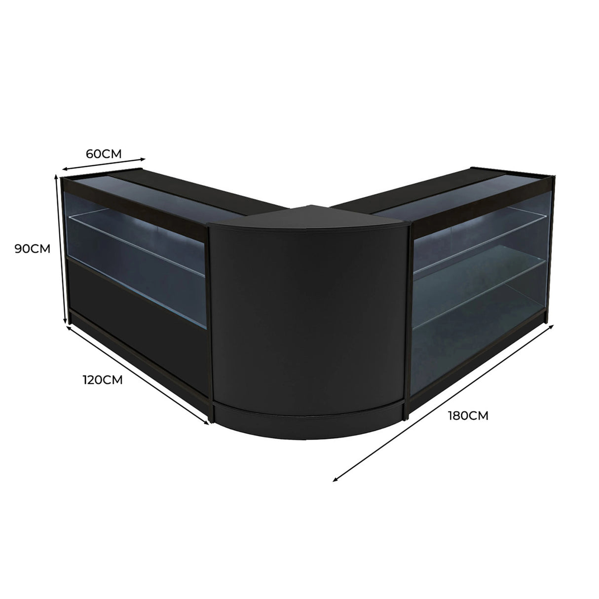 Hera LED Shop Counter Set K1200, C1200 & CM60 - Black