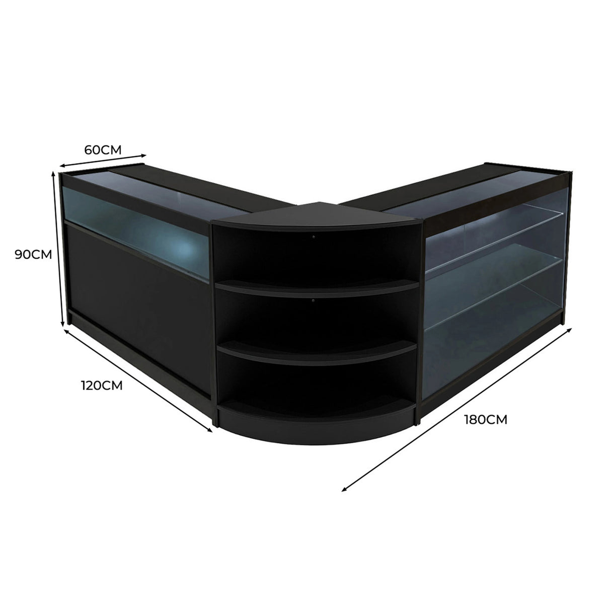 Calliope LED Shop Counter Set K1200, C1200 & LM60 - Black