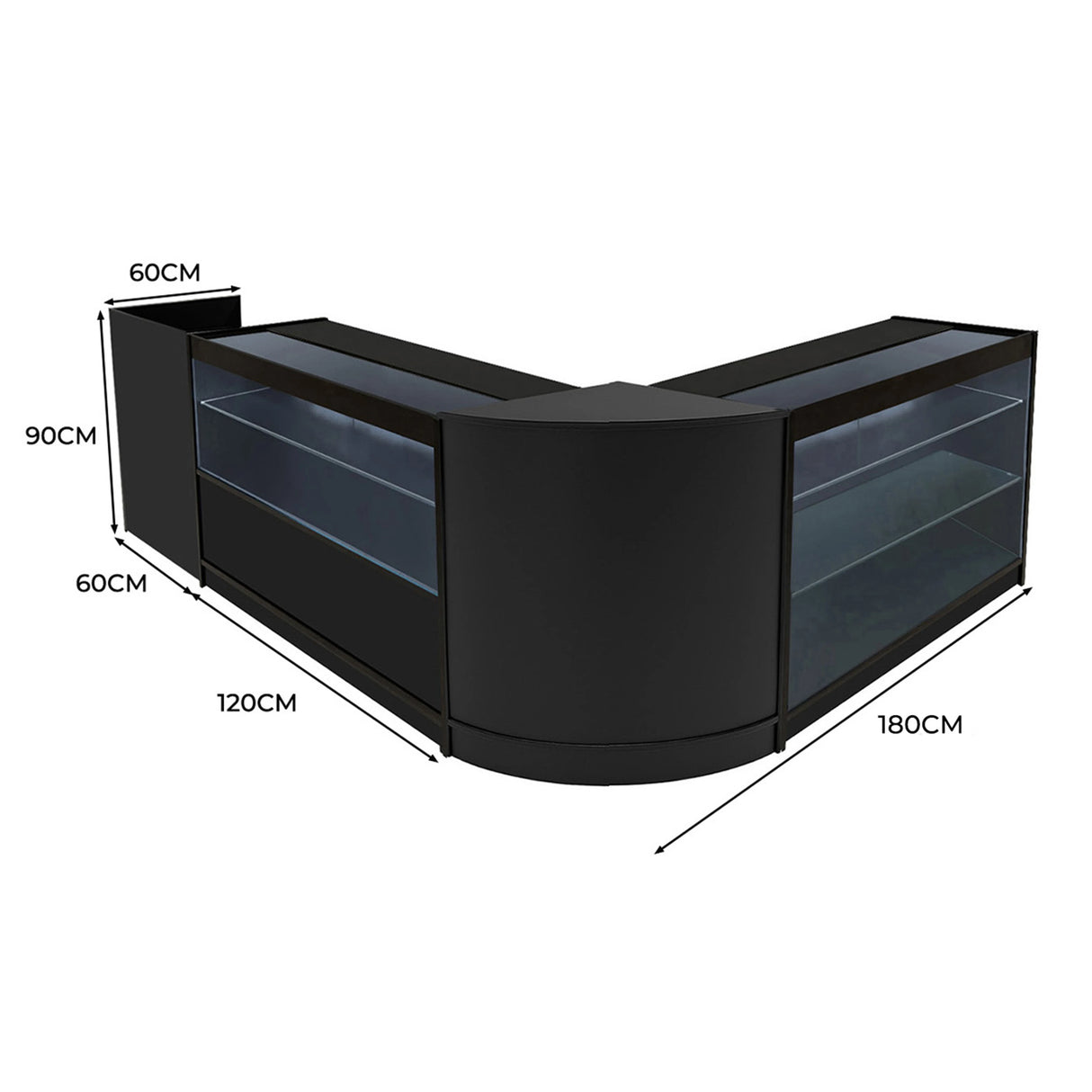 Vega LED Shop Counter Set K1200, C1200, TB60 & CM60 - Black