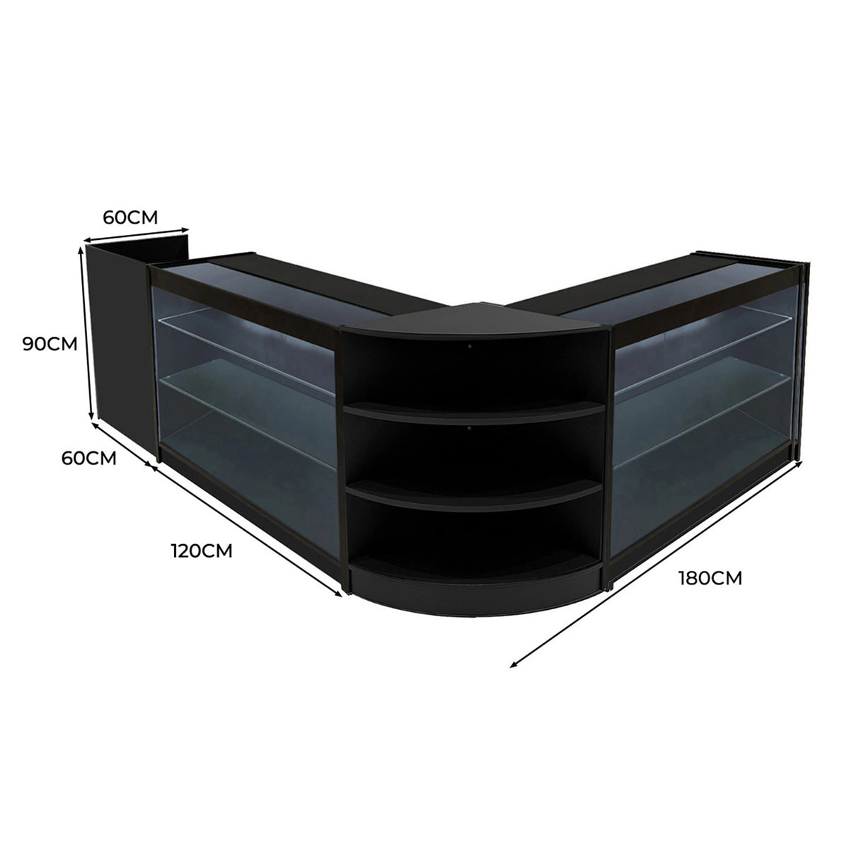 Astro LED Shop Counter Set LM60, TB60 & 2 x K1200 - Black
