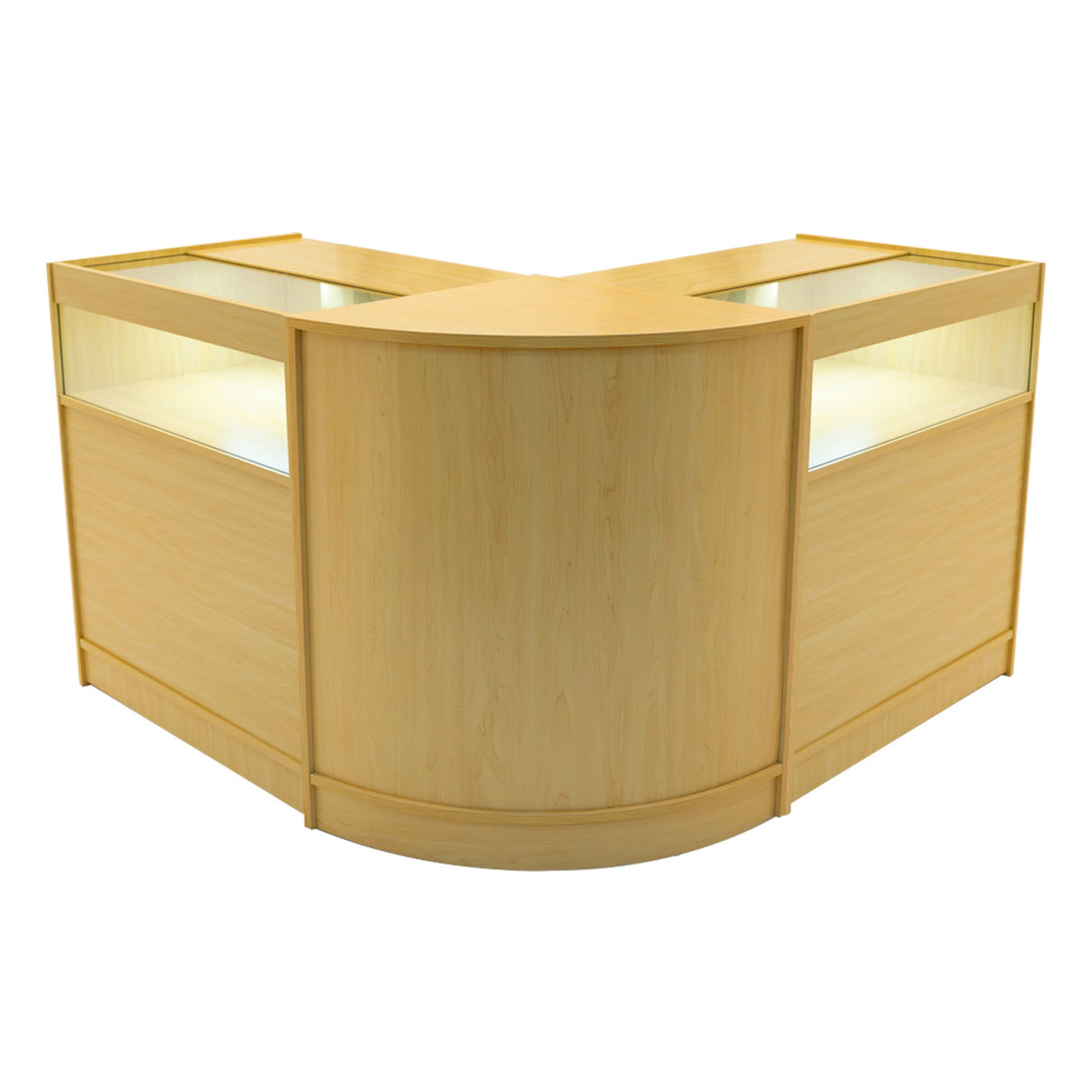 Maple Shop Counter Set Iris LED Light B900 CM60 Lockable Retail Store Display
