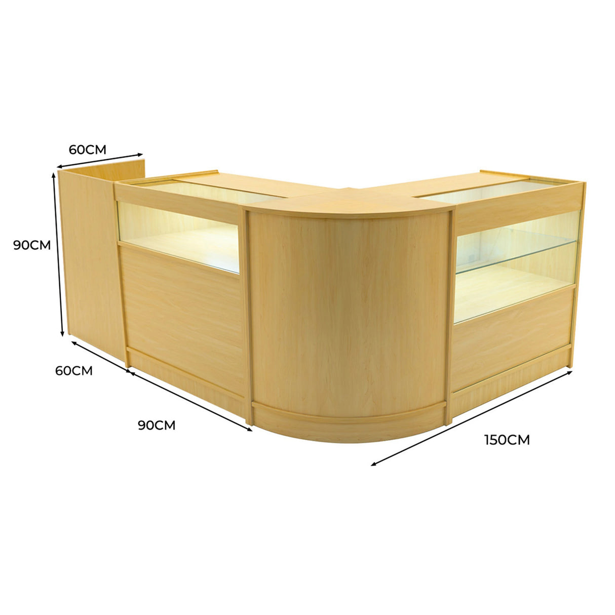 Gravity LED Shop Counter Set B900, C900, TB60 & CM60 - Maple