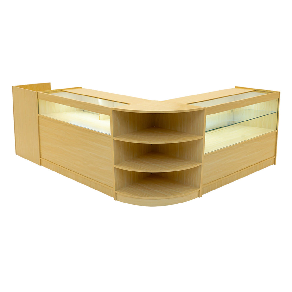 Europa LED Shop Counter Set B1200, C1200, TB60 & LM60 - Maple