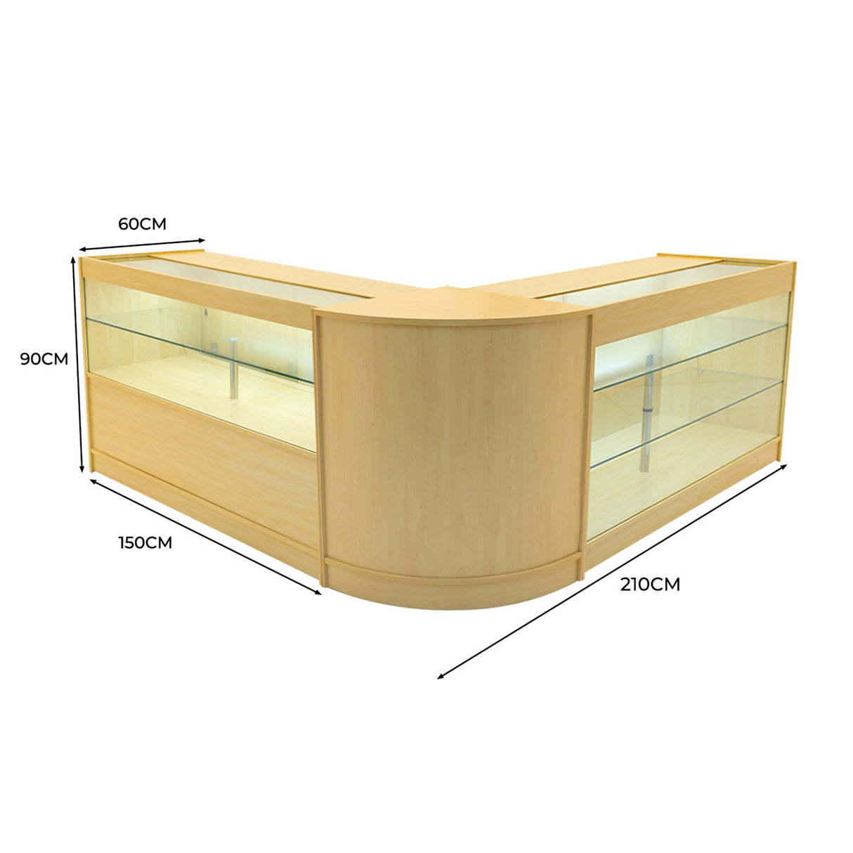 Hera LED Shop Counter Set K1500, C1500 & CM60 - Maple