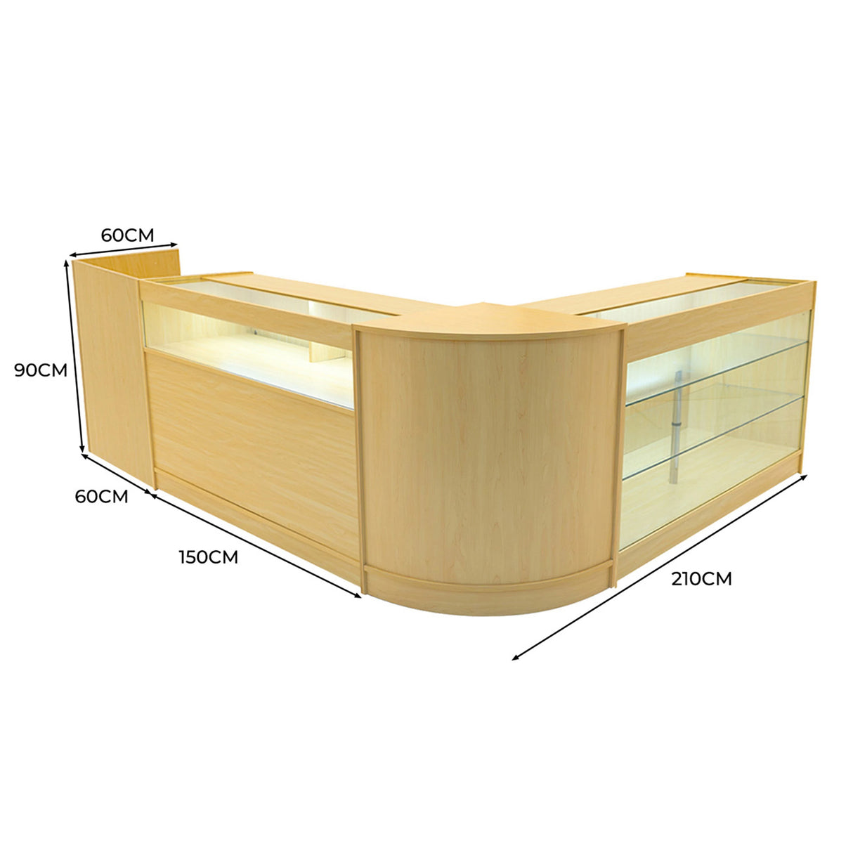 Polaris LED Shop Counter Set K1500, B1500, TB60 & CM60 - Maple