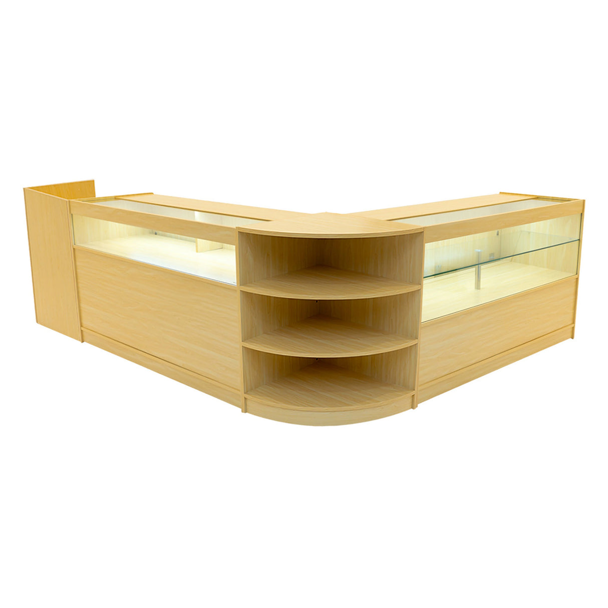 Europa LED Shop Counter Set B1500, C1500, TB60 & LM60 - Maple