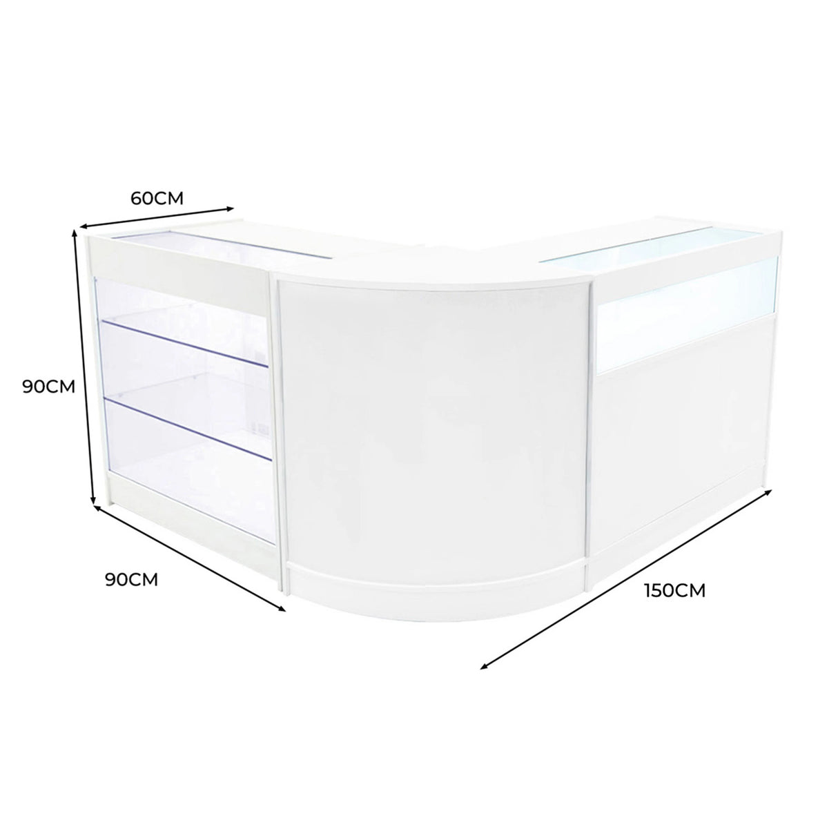 Triton LED Shop Counter Set K900, B900 & CM60 - White