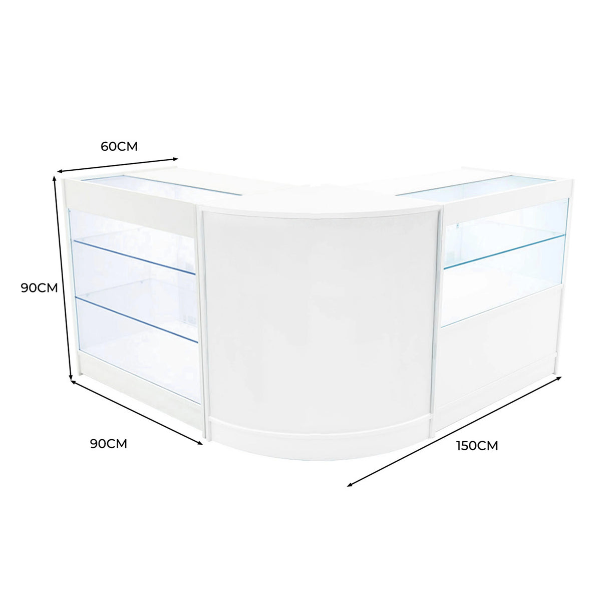 Hera LED Shop Counter Set K900, C900 & CM60 - White