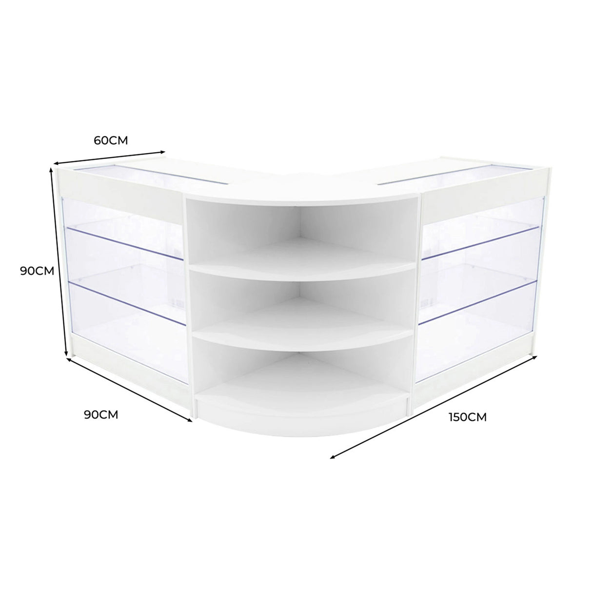 Apollo LED Shop Counter Set LM60 & 2 x K900 - White