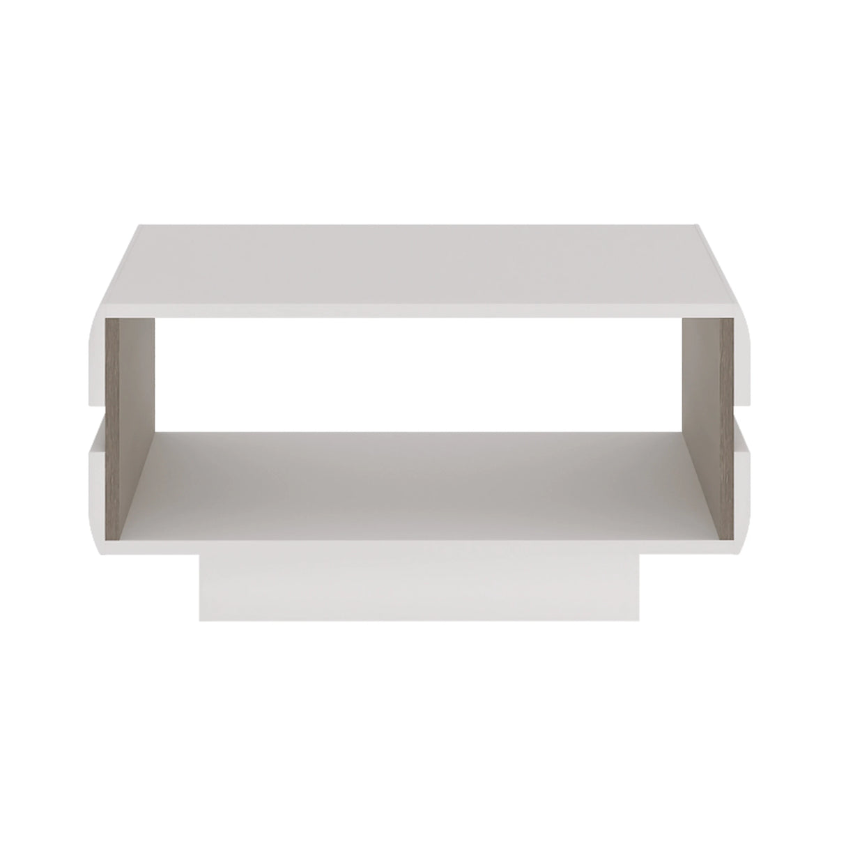Chelsea Living Small Designer Coffee Table in White and Truffle Oak