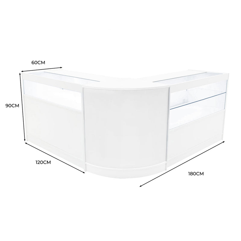 Adonis LED Shop Counter Set B1200, C1200 & CM60 - White