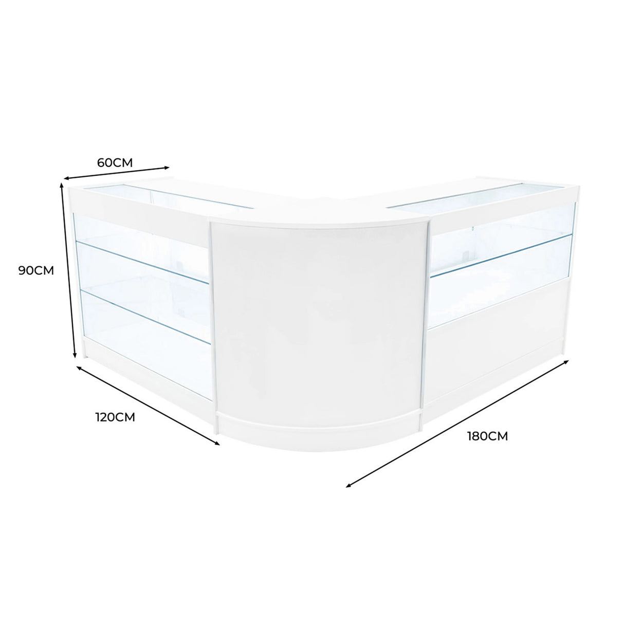Hera LED Shop Counter Set K1200, C1200 & CM60 - White